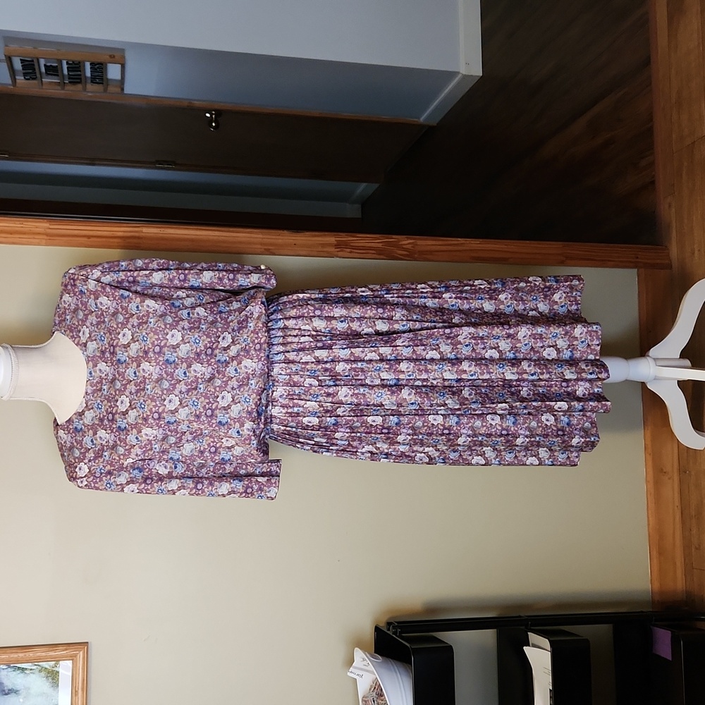 Vintage floral dress, women 10P